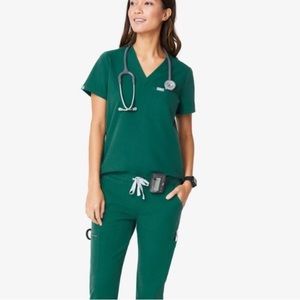 Hunter Green FIGS scrub top